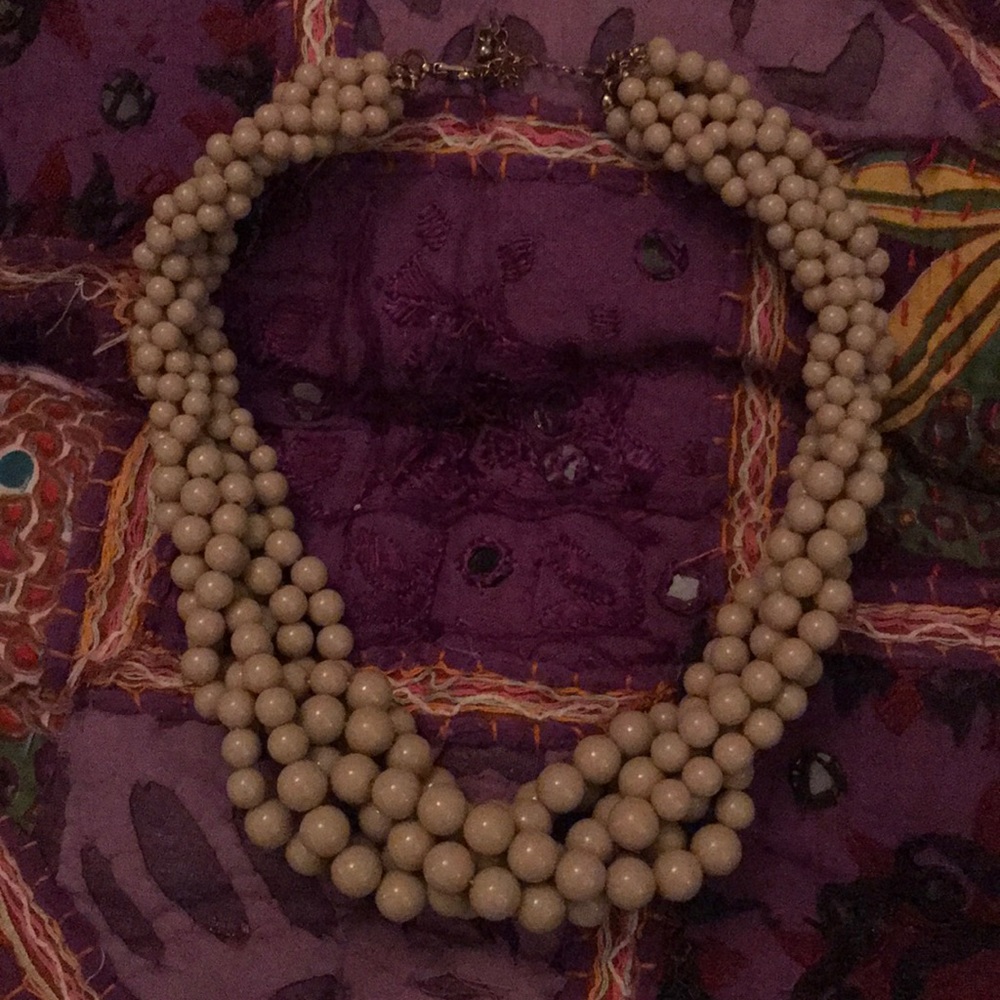 nude beaded statement necklace